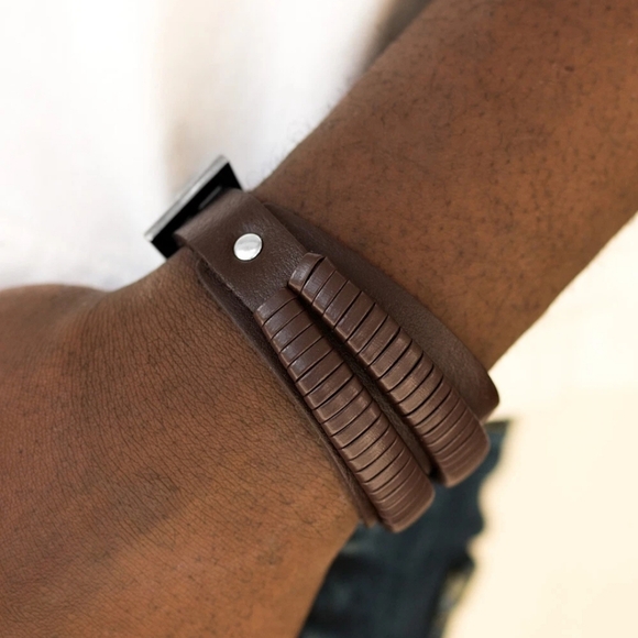 paparazzi Other - Paparazzi Unisex Adjustable Brown & Black Pu Leather Bracelet